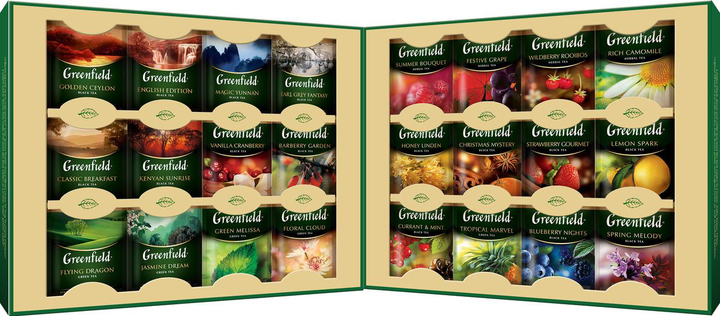 Набір чаю пакетований Greenfield Premium tea Collection 24 види 96 шт. (4823096806105) - зображення 3