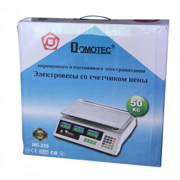 Ваги електронні торгові з лічильником ціни Domotec MS-228 6V до 50 кг - зображення 3