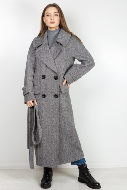 Длинное женское зимнее пальто SNOW OWL Светло-серый 3XL (21A650-05)