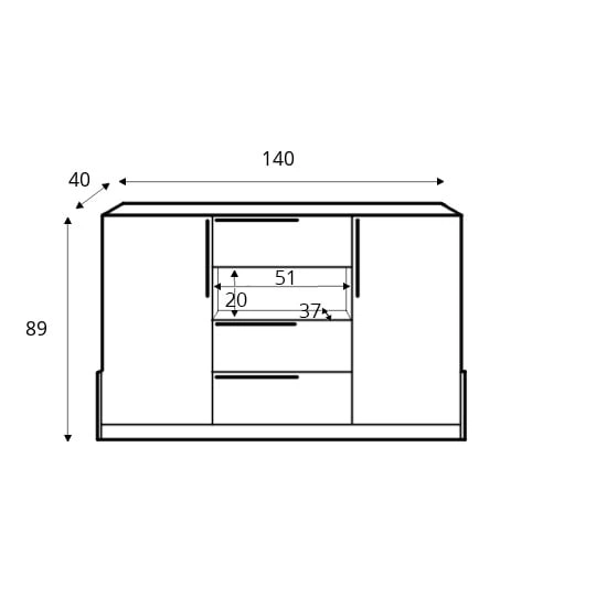Комод Morena Meblar 140x89x40 (MOR_KOM_DUZA) 003259 - изображение 2
