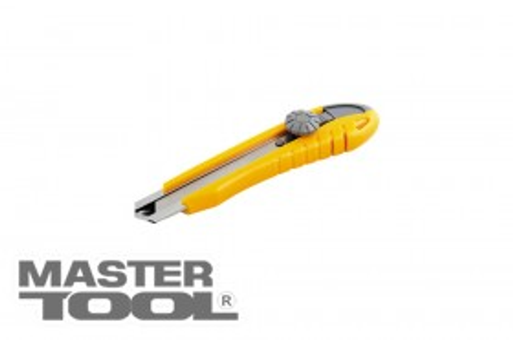 MasterTool Нож 18 мм ABS пластик с металлической направляющей винтовой замок 3 лезвия, Арт.: 17-0102 - изображение 1