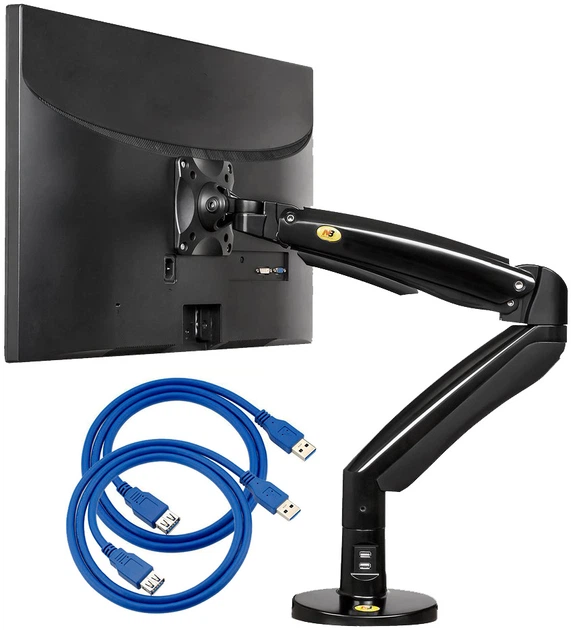 Настільний кронштейн для монітора Protech NB F100A Black (6943223107719) - Фото 1 Настільний кронштейн для монітора Protech NB F100A Black (6943223107719) - зображення 1