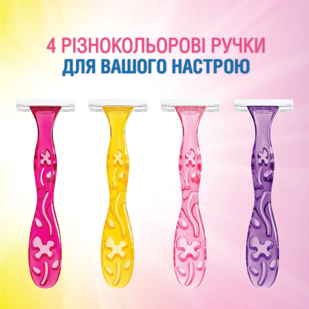 Набір бритв без змінних картриджів BIC Miss Soleil colour collection 4 шт (3086123303843) - зображення 4