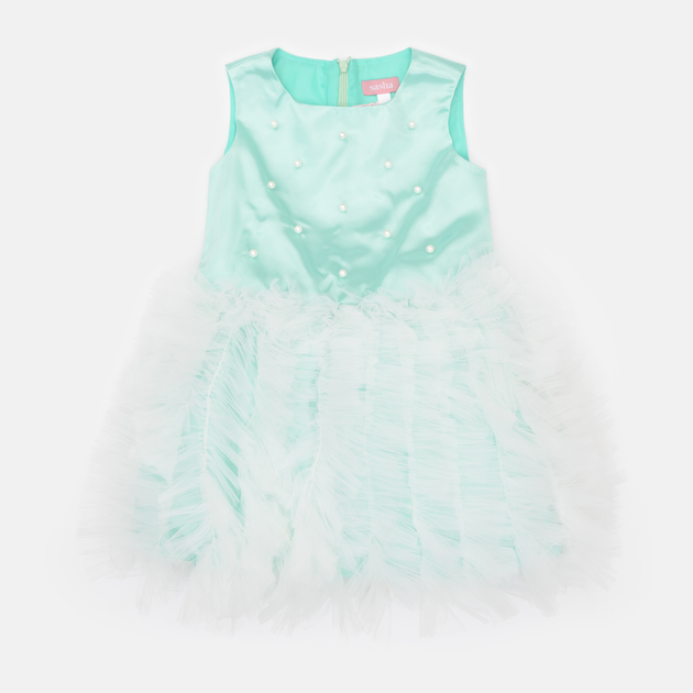 Акція на Дитяча святкова фатинова сукня для дівчинки Sasha 4652/4 98 см М'ятна від Rozetka