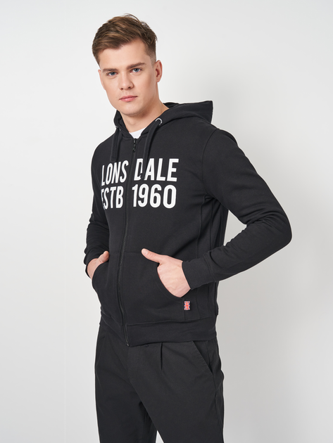 LONSDALE LONDON KRAFTY ZIP HOODIE 113096-1000 BLACK