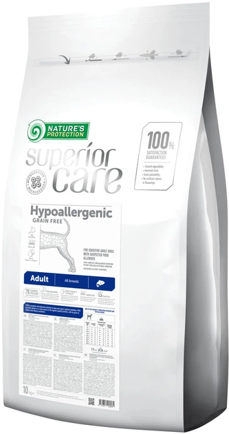 Сухой корм для собак Nature's Protection Superior Care Hypoallergenic Grain Free Adult All Breeds 10 кг (NPSC45797) (4771317457974) - Фото 1 Сухой корм для собак Nature's Protection Superior Care Hypoallergenic Grain Free Adult All Breeds 10 кг (NPSC45797) (4771317457974) - изображение 1