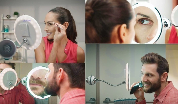 Гибкое зеркало на присоске с подсветкой с 10x увеличением Ultra Flexible Mirror - изображение 5