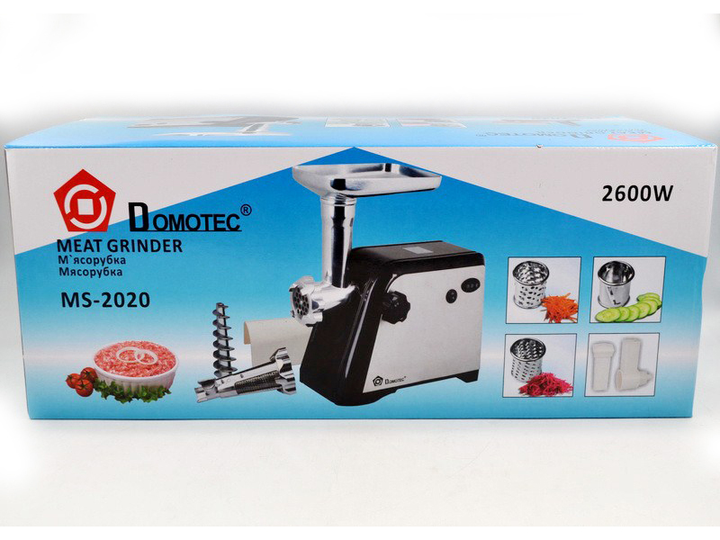 М'ясорубка електрична із соковижималкою Domotec MS-2020 / 4335 5в1 2600W (par_MS 2020 4335) - зображення 6