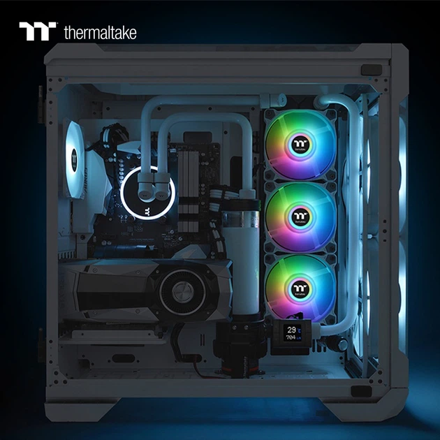 Wentylator chłodnicy Thermaltake Pure Duo 12 ARGB Sync Radiator Fan (2-Fan Pack) White (CL-F097-PL12SW-A) - obraz 6