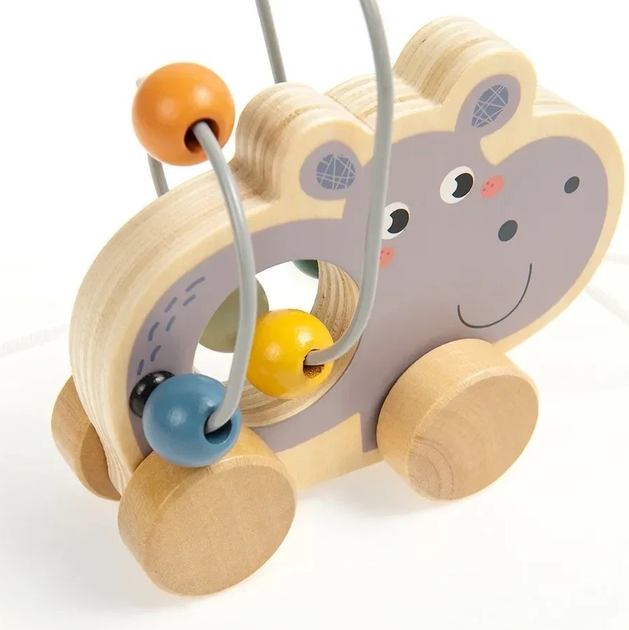 Развивающая деревянная игрушка на колесиках 18+ месяцев