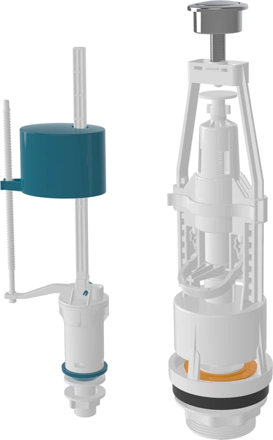 Арматура для смывного бачка NOVA 4124N универсальная с клапаном нижней ...