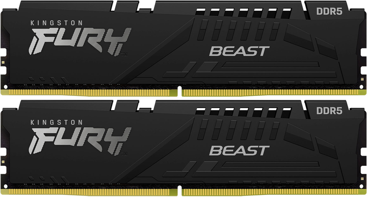 Оперативная память Kingston Fury DDR5-5600 32768MB PC5-44800 (Kit of 2x16384) Beast Black (KF556C40BBK2-32) - изображение 1