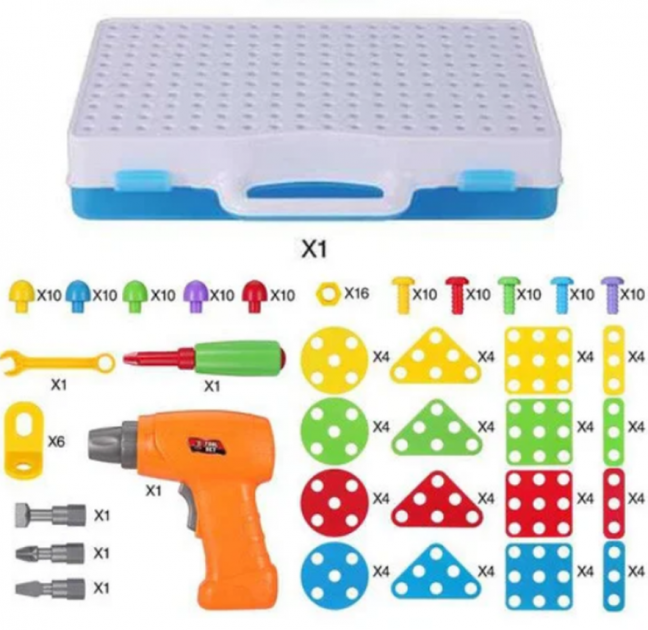 Мозаика конструктор с шуруповертом Creative Puzzle 193 детали TLH-28 - изображение 3