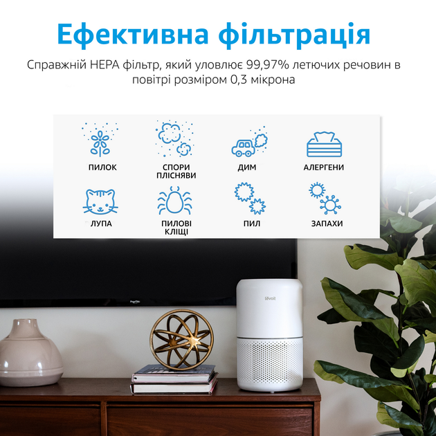 Фильтр Levoit Air Cleaner Filter Core 300 True HEPA 3-Stage (Original Mold and Bacteria Filter) (HEACAFLVNEA0041) - изображение 2