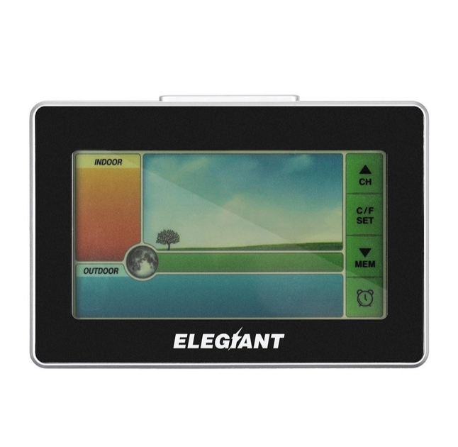 Метеостанция ELEGIANT EOX-9908 гигрометр/термометр сенсорный дисплей с подсветкой и беспроводным внешним датчиком - изображение 5