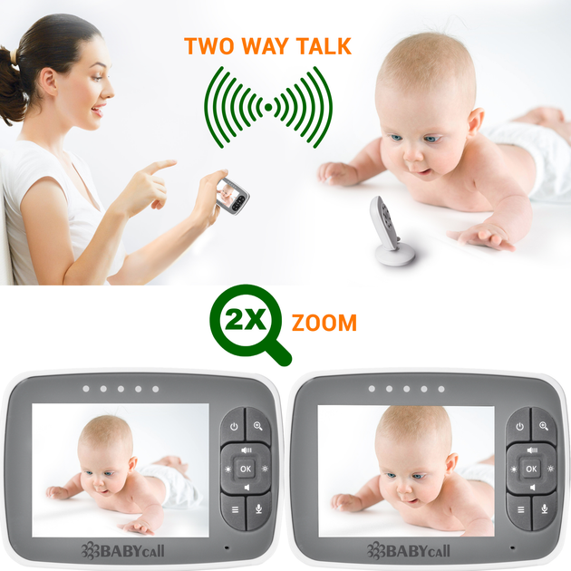 Цифрова бездротова відеоняня Baby Monitor SM-35 із кольоровим 3.5 дисплеєм. - зображення 3