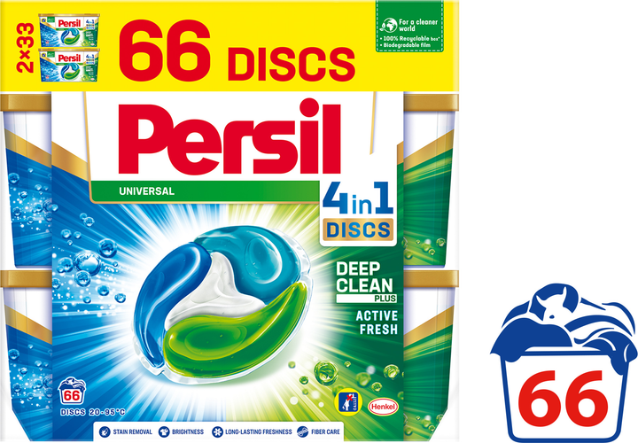 Капсулы для стирки Persil Discs Универсал Duo 66 шт (9000101507508 ...