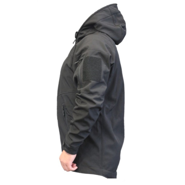 Тактична куртка Tactic з капюшоном softshell Чорний розмір L (5000HB-L) - зображення 2