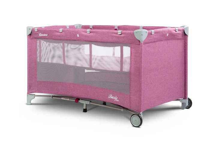 Дитяче ліжечко манеж 2 висоти Caretero Basic Plus Lavenda, складне, легке, безпечне з матрацом 120х60, з боковим входом, з сумкою для транспортування, для сну та ігор, для новонароджених, до 15 кг - зображення 2