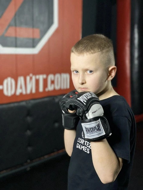 Рукавиці для MMA PowerPlay 3075 Чорні-Білі S (капа в подарунок) - изображение 8