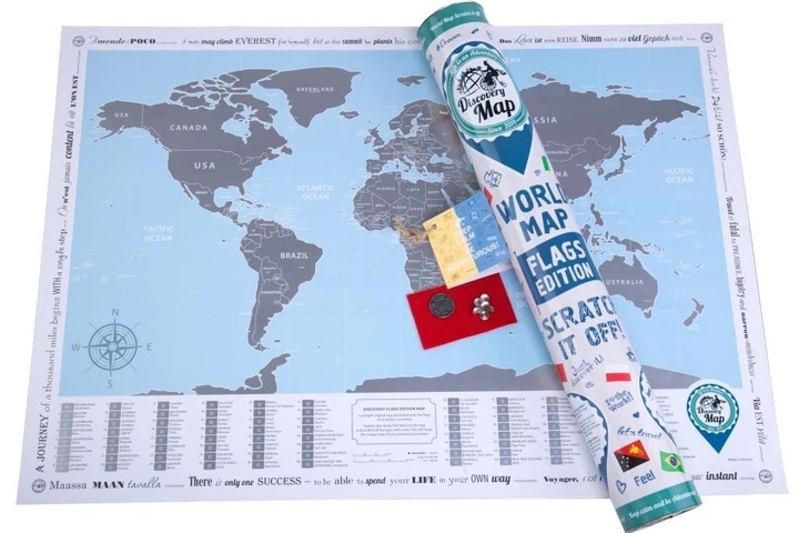 Скретч-карта світу з прапорами Discovery Map Flags Edition ENG 68*48 см в тубусі (DmapWorldFlags) - изображение 10