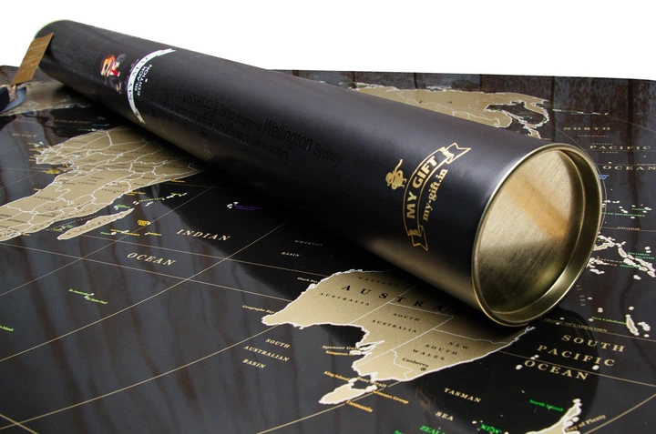 Чорна скретч карта світу My Map Black Edition ENG 88*63 см - изображение 10