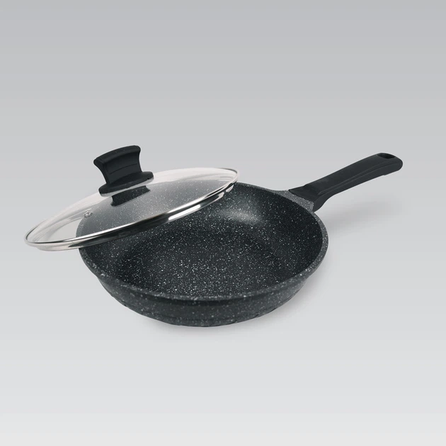 Сковорода с антипригарным покрытием и стеклянной крышкой Maestro Granite 20 см (MR-1225-20) - изображение 3