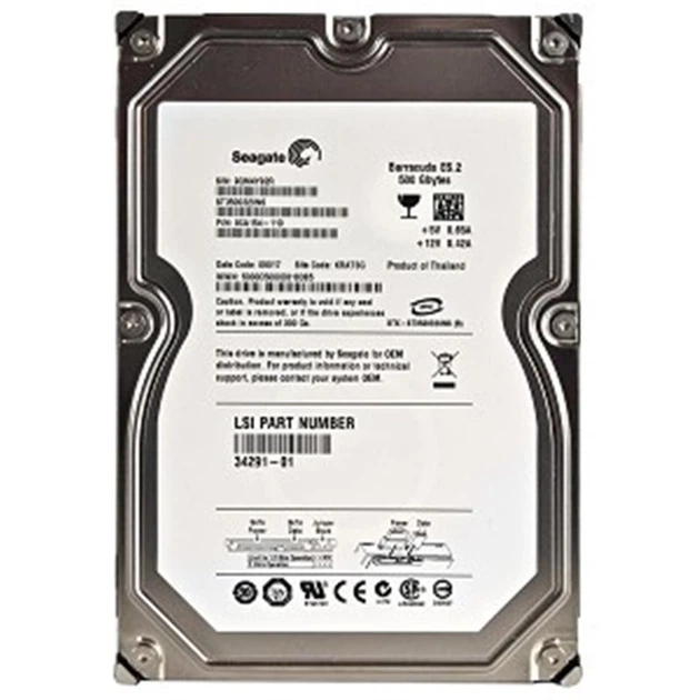 Накопитель HDD SATA 500GB Seagate Barracuda ES.2 7200rpm 32MB (ST3500320NS) гар. 12 мес. Refurbished - изображение 2