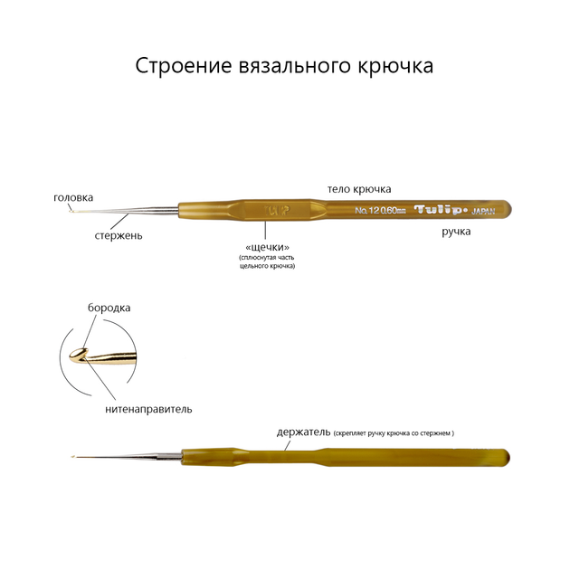 Крючок для вязания 2 мм металлический