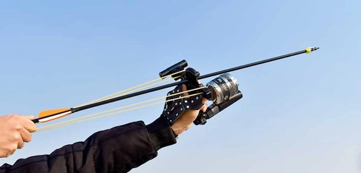 Рогатка-лук для риболовлі з стрілами та лазером, боуфишинг - зображення 2