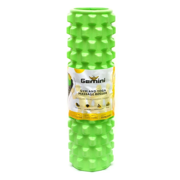 Роллер для йоги и пилатеса Gemini Grid Bubble Roller 45см салатовый (G0010-GR) - изображение 3