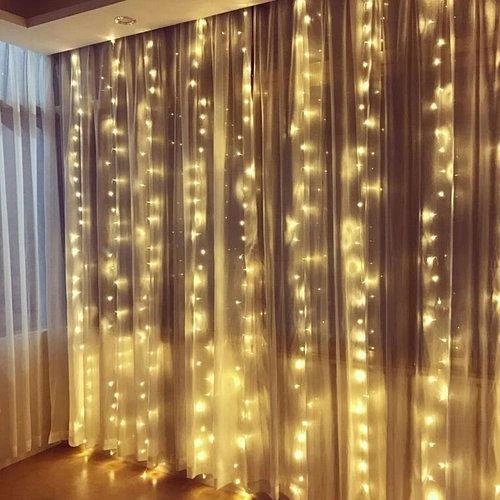 Яркая гирлянда водопад Xmas на окно 3х3 м 400 Led Белый теплый - Фото 2 Яркая гирлянда водопад Xmas на окно 3х3 м 400 Led Белый теплый - изображение 2