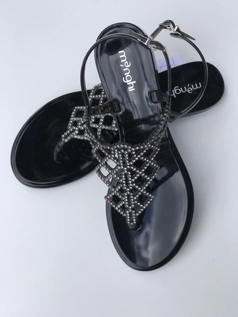 Босоніжки у камінці Swarovski Menghi 38 Чорний 713 - зображення 2