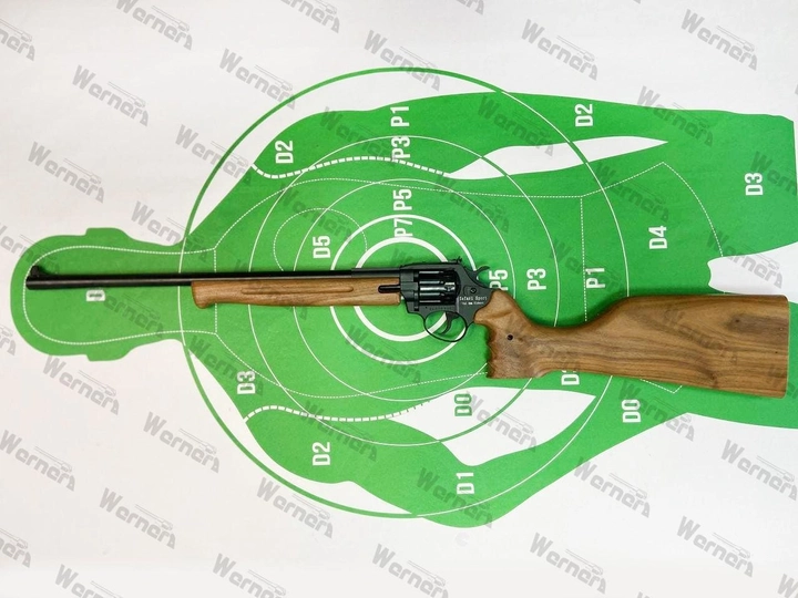 Револьверна гвинтівка під патрон Флобера Safari Walnut SPORT cal. 4 мм ствол 43 см, приклад та цівка з масиву горіху - зображення 1