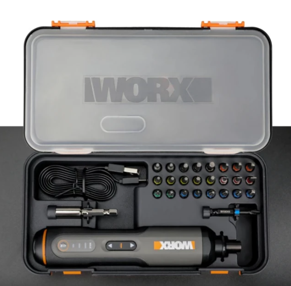 Аккумуляторная Отвертка Worx WX240 с насадками в кейсе - изображение 4