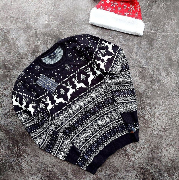 Женский новогодний свитер BonaDi с оленями oversize S/M черный от ...