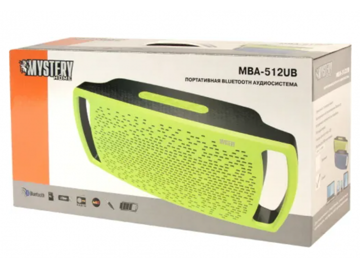 Портативна акустика Mystery MBA-512UB Lime - изображение 5