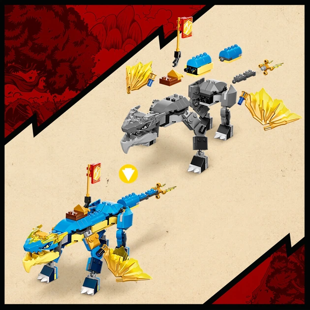 Zestaw klocków LEGO NINJAGO Smok gromu Jaya EVO 140 elementów (71760) - obraz 6