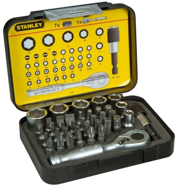 Набор бит Stanley Expert Line с головками и трещоткой 40 предметов (1 ...