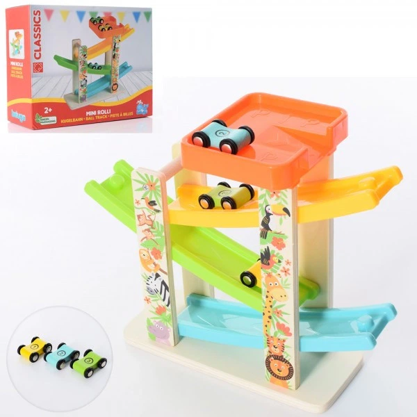 Трек деревянный с машинками MD-1599 28х24,5х12 см – фото, отзывы ...