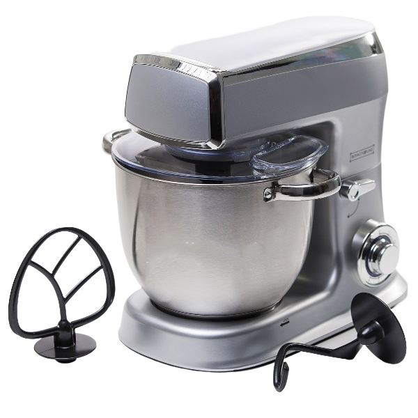 Тестомес Royalty Line PKM-2100 Silver SLOVAKIA 2100W 7.5L кухонный комбайн миксер планетарный - изображение 3
