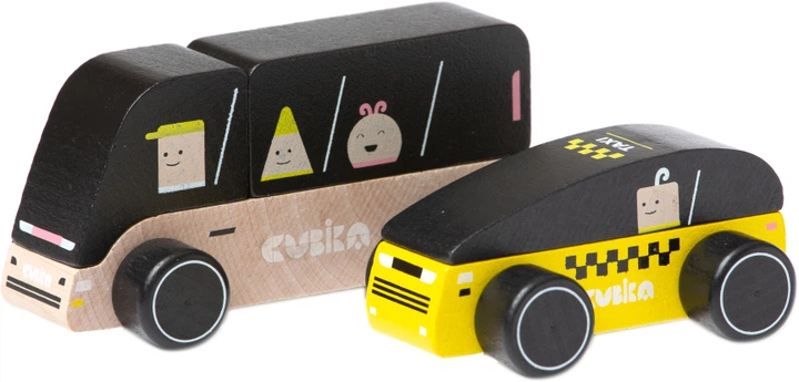 Drewniany zestaw Cubika Transport miejski (4823056515498) - obraz 2