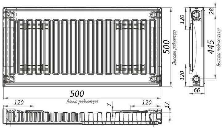 Радиатор стальной KALITE 500x500 панельный тип 11 бп - изображение 4