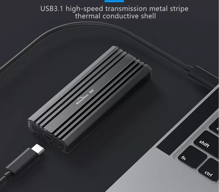 Внешний карман Blueendless 2807SN для M.2 SSD NVMe (PCIe) / NGFF (Sata) Type-C USB 3.1 Gen 2 - изображение 8