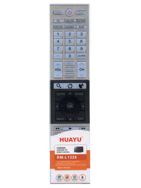 Пульт HUAYU RM-L1328 для телевизоров Toshiba (3082) - Фото 3 Пульт HUAYU RM-L1328 для телевизоров Toshiba (3082) - изображение 3