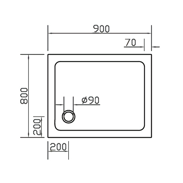 Поддон для душевой кабины EGER SMC 80x90x3.5см прямоугольный композитный без сифона белый 599-9080S - изображение 2