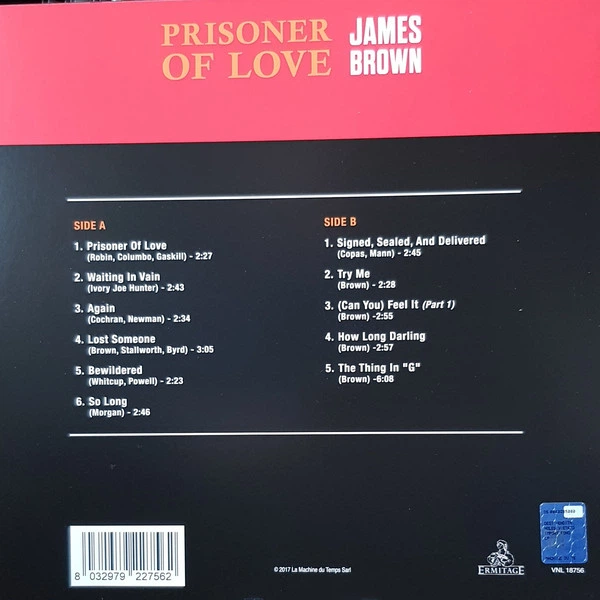 Виниловая пластинка James Brown - Prisoner Of Love 2020 (Vnl 18756, Ltd., 180 Gm.) Ermitage/EU Mint (art.239779) - изображение 2