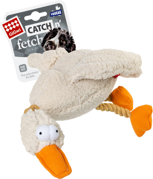 Іграшка для собак GiGwi Качка з пищалкою Catch&fetch 36 см (75037Collar) - зображення 2
