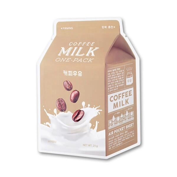 Маска для лица A'pieu Coffee Milk One Pack укрепляющая с экстрактами молока, кофе, с гидролизованным коллагеном 21 г 