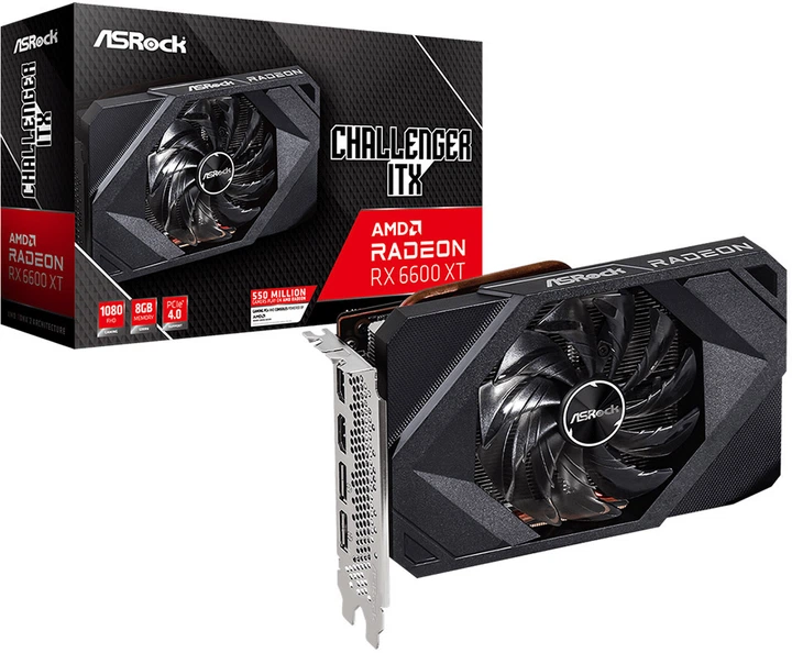 Видеокарта ASRock PCI-Ex Radeon RX 6600 XT Challenger ITX 8GB